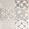 Sol Vinyle/PVC - 4m - carreaux de ciment beige, taupe et blanc PROVENCE CREME Loftex par Gerflor