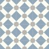 Sol Vinyle/PVC - 2m - carreaux de ciment bleu, blanc et gris ESTRELLA 573 Essential Luna par IVC