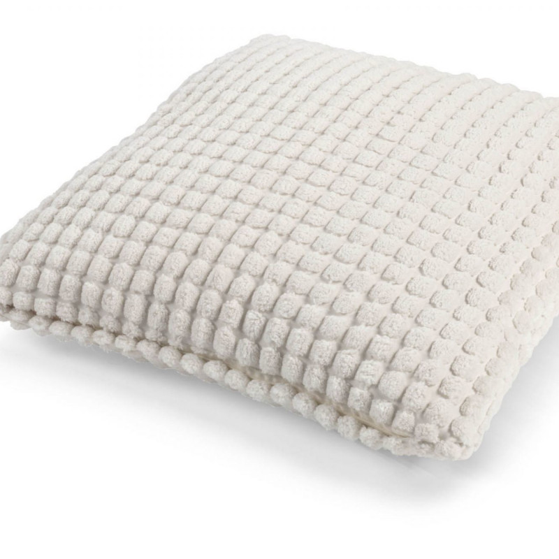 Coussin contemporain blanc - SNOW WHITE - 45x45cm - ROME par Dutch Decor