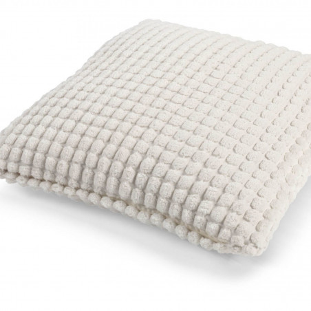 Coussin contemporain blanc - SNOW WHITE - 45x45cm - ROME par Dutch Decor