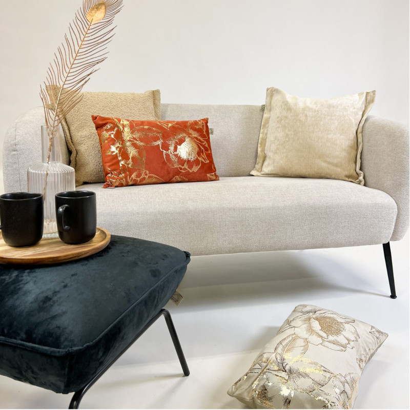 Coussin contemporain beige - SEMOLINA - 45x45cm - LEWIS par Dutch Decor