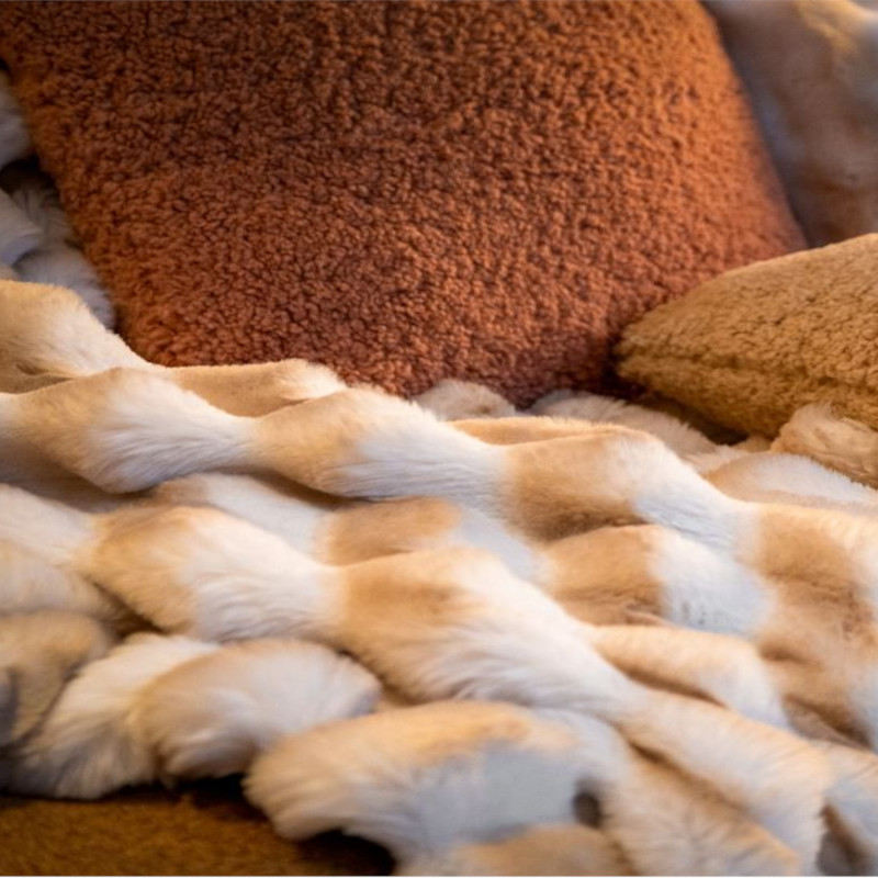 Coussin contemporain rose - CORK - 45x45cm - CARA par Dutch Decor