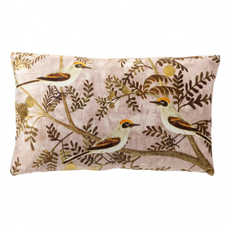 Coussin contemporain imprimé oiseaux - MUTTED CLAY - 30x50cm - BIRDY par Dutch Decor