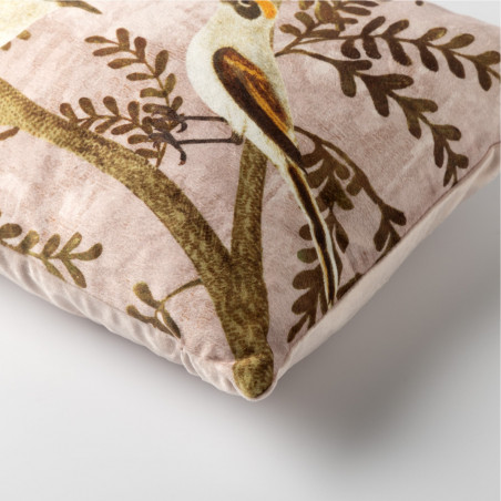 Coussin contemporain imprimé oiseaux - MUTTED CLAY - 30x50cm - BIRDY par Dutch Decor