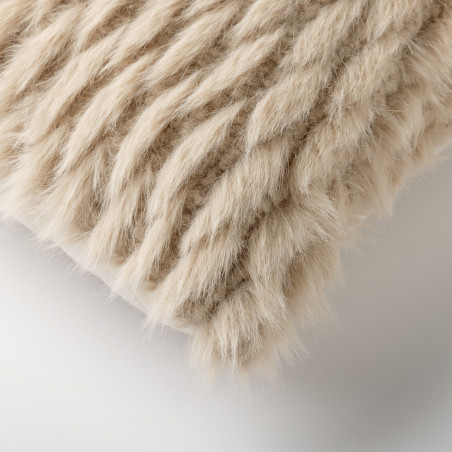 Coussin contemporain beige - IRISH CREAM - 45x45cm - FIDAN par Dutch Decor