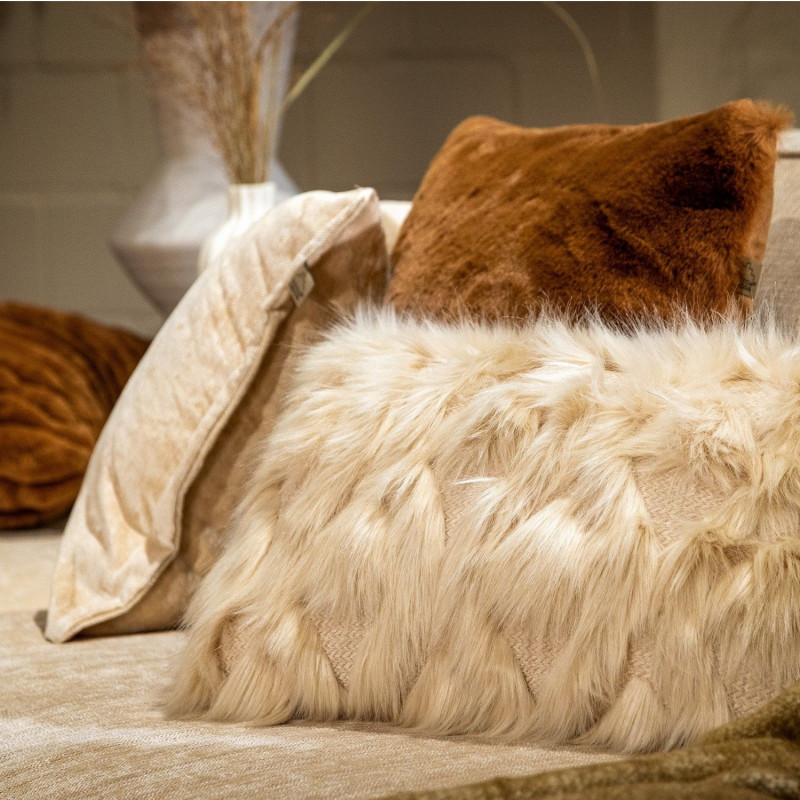 Coussin contemporain beige - IRISH CREAM - 30x50cm - FIGO par Dutch Decor