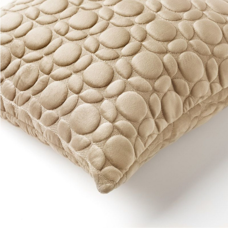 Coussin contemporain beige - SEMOLINA - 45x45cm - KAISA par Dutch Decor