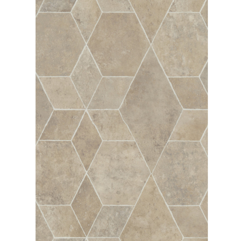 Sol Vinyle/PVC - 4m - carrelage  beige  et terre cuite  ORIGIN CREAM - Loftex par Gerflor