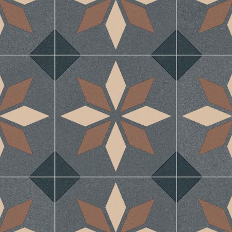 Sol Vinyle/PVC - 4m - carreaux de ciment bleu brillant et beige brillant SCOTTSDALE 691M - Optima Retro-tex par Beauflor Sol Vinyle/PVC - 4m - carreaux de ciment bleu brillant et beige brillant SCOTTSDALE 691M - Optima Retro-tex par Beauflor