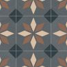 Sol Vinyle/PVC - 4m - carreaux de ciment bleu brillant et beige brillant SCOTTSDALE 691M - Optima Retro-tex par Beauflor