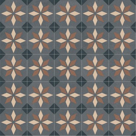 Sol Vinyle/PVC - 4m - carreaux de ciment bleu brillant et beige brillant SCOTTSDALE 691M - Optima Retro-tex par Beauflor Sol Vinyle/PVC - 4m - carreaux de ciment bleu brillant et beige brillant SCOTTSDALE 691M - Optima Retro-tex par Beauflor