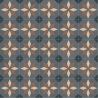 Sol Vinyle/PVC - 4m - carreaux de ciment bleu brillant et beige brillant SCOTTSDALE 691M - Optima Retro-tex par Beauflor