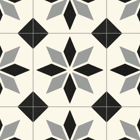 Sol Vinyle/PVC - 3m - carreaux de ciment noir et blanc SCOTTSDALE 099M - Optima Retro-tex par Beauflor Sol Vinyle/PVC - 3m - carreaux de ciment noir et blanc SCOTTSDALE 099M - Optima Retro-tex par Beauflor