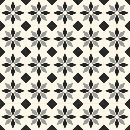 Sol Vinyle/PVC - 3m - carreaux de ciment noir et blanc SCOTTSDALE 099M - Optima Retro-tex par Beauflor Sol Vinyle/PVC - 3m - carreaux de ciment noir et blanc SCOTTSDALE 099M - Optima Retro-tex par Beauflor