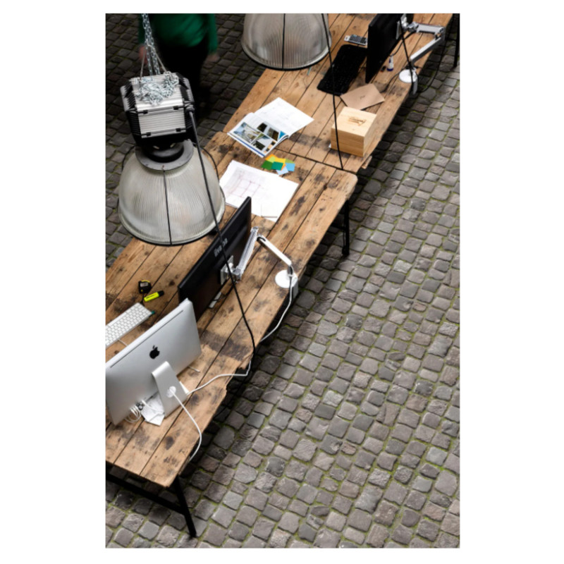 Sol Vinyle/PVC - 4m - pavés gris et vert COBBLE - Optima Moonlight par Beauflor