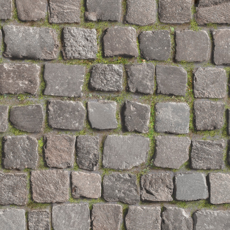 Sol Vinyle/PVC - 2m - pavés gris et vert COBBLE - Optima Moonlight par Beauflor