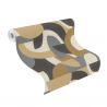 Papier peint intissé géométrique noir et marron GRAPHIC SHAPES - Geometric par Rasch - 791914