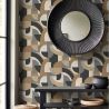 Papier peint intissé géométrique noir et marron GRAPHIC SHAPES - Geometric par Rasch - 791914