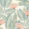 Papier peint intissé floral rose et vert EVENTAIL FLORAL - Tropical par Rasch - 792447