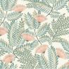 Papier peint intissé floral rose et vert EVENTAIL FLORAL - Tropical par Rasch - 792447