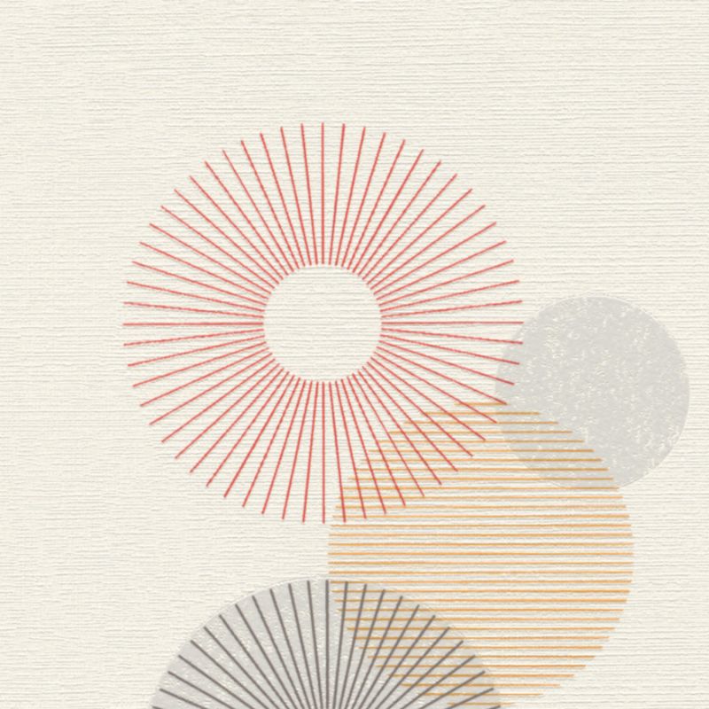 Papier peint intissé géométrique rouge et gris ADELE - Color Your Life par Rasch - 311518