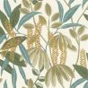 Papier peint intissé végétal vert et bleu TAMARIN - Country par Rasch - 580624