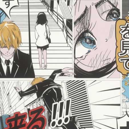 Papier peint intissé manga bleu et rouge MANGA - Color Your Life par Rasch - 581300