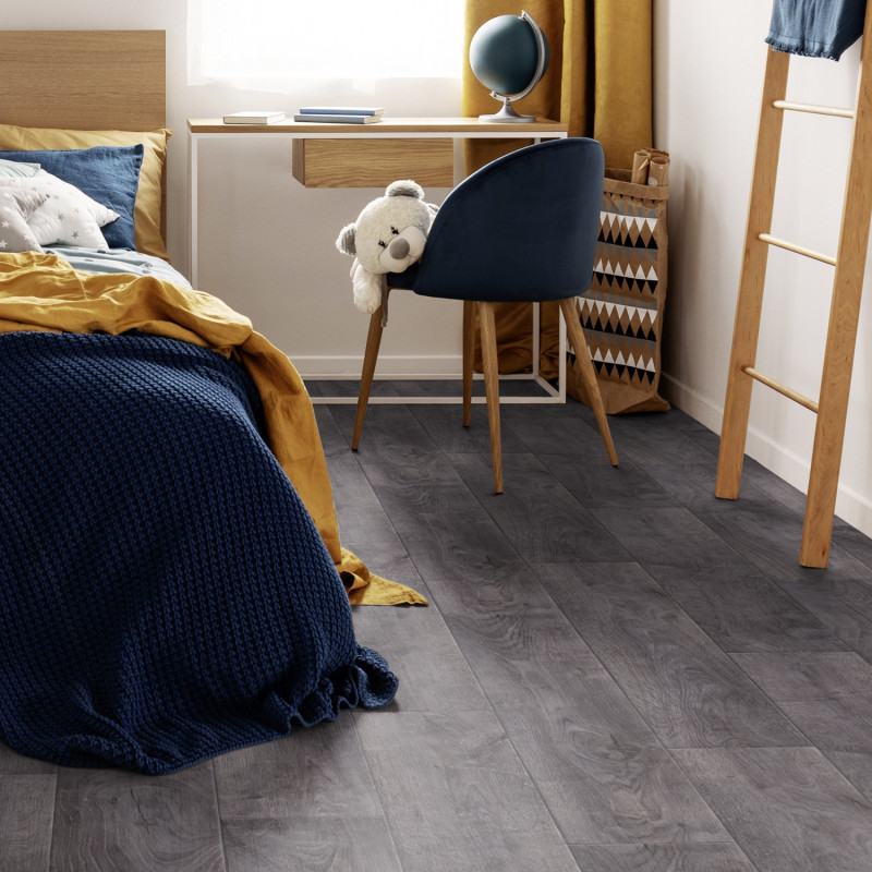 Sol Vinyle/PVC - 4m - parquet gris anthracite FACTORY ANTHRACITE - Primetex par Gerflor