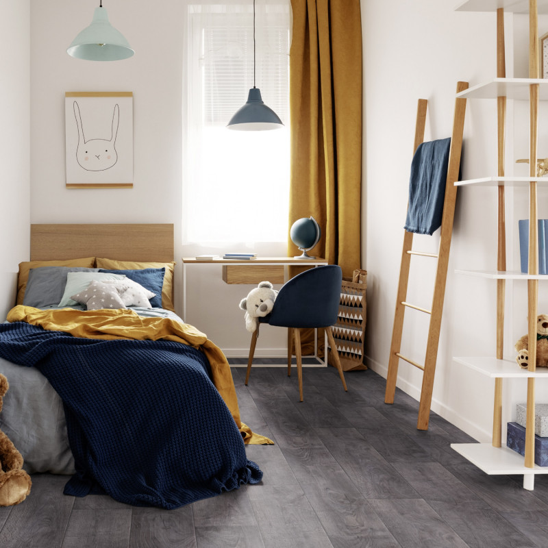 Sol Vinyle/PVC - 4m - parquet gris anthracite FACTORY ANTHRACITE - Primetex par Gerflor