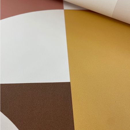 Papier peint vinyle sur intissé géométrique moutarde et rose BAUHAUS - Arty par Lutèce - 51210702