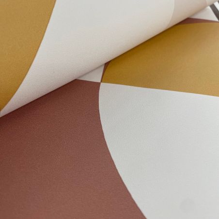 Papier peint vinyle sur intissé géométrique moutarde et rose BAUHAUS - Arty par Lutèce - 51210702
