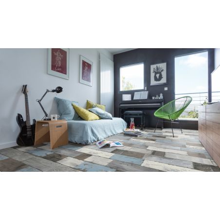 Sol Vinyle/PVC - 4m - parquet vintage bleu et gris FISHERMAN OCEAN - Primetex par Gerflor