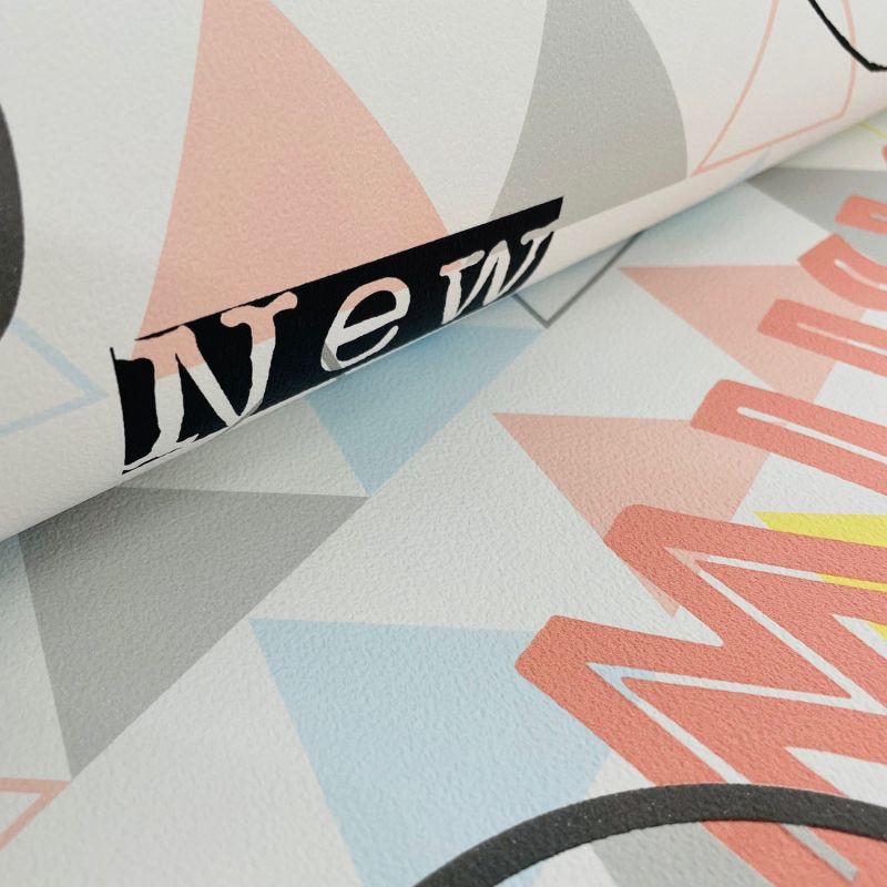 Papier peint standard géométrie roseet bleu MUSIC - Les aventures par Lutèce - 51172103