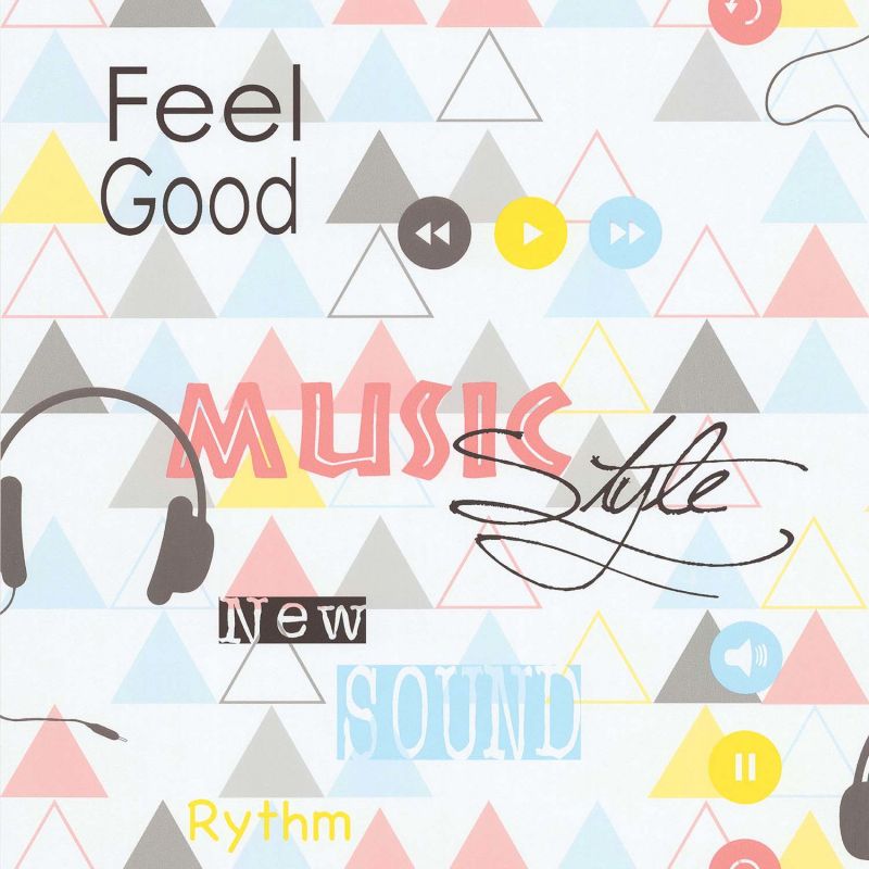 Papier peint standard géométrie roseet bleu MUSIC - Les aventures par Lutèce - 51172103