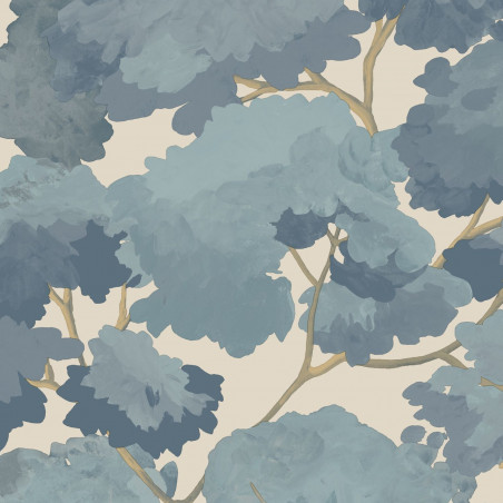 Papier peint intissé végétal bleu et beige ETE - Balade par Caselio - 106106010