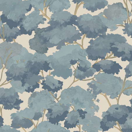 Papier peint intissé végétal bleu et beige ETE - Balade par Caselio - 106106010