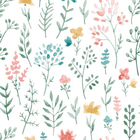 Papier peint intissé floral rose et vert BOTANIQUE - Imprim'luxe par Ugepa - M62004