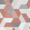 Papier peint vinyle sur intissé géométrique terracotta et gris DESIGN - Loft par Ugepa - M50905