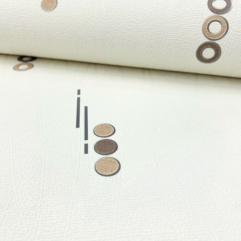 Papier peint expansé sur papier standard géométrique marronet beigeirisé GEOMETRIC EFFECT - Basiques par Ugepa - J10507