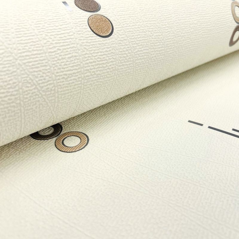 Papier peint expansé sur papier standard géométrique marronet beigeirisé GEOMETRIC EFFECT - Basiques par Ugepa - J10507