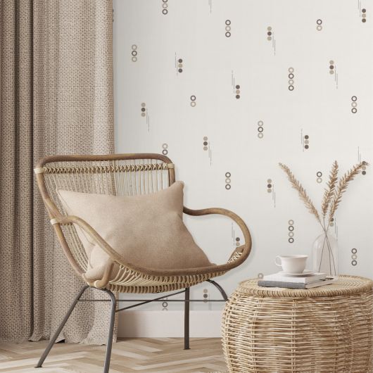 Papier peint expansé sur papier standard géométrique marronet beigeirisé GEOMETRIC EFFECT - Basiques par Ugepa - J10507