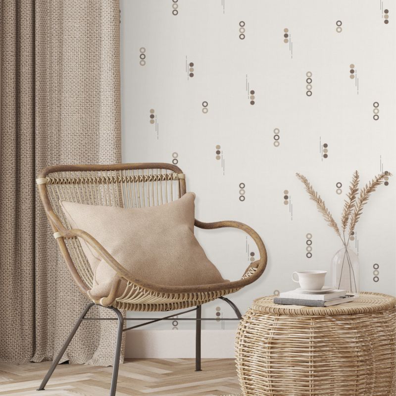 Papier peint expansé sur papier standard géométrique marronet beigeirisé GEOMETRIC EFFECT - Basiques par Ugepa - J10507