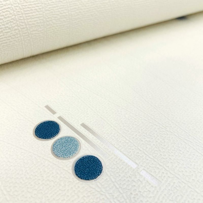 Papier peint expansé sur papier standard géométrique bleu et beigeirisé GEOMETRIC EFFECT - Basiques par Ugepa - J10511