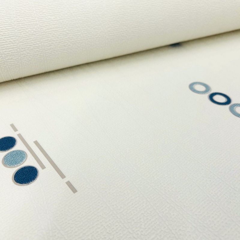 Papier peint expansé sur papier standard géométrique bleu et beigeirisé GEOMETRIC EFFECT - Basiques par Ugepa - J10511