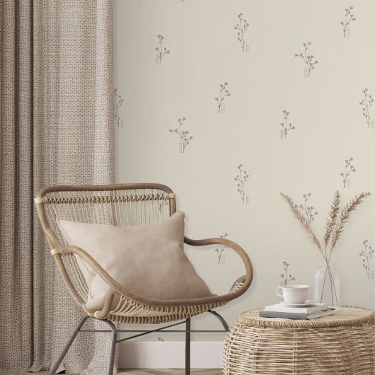 Papier peint expansé sur papier standard floral parmeCHARMED FLOWER - Basiques par Ugepa - L98503