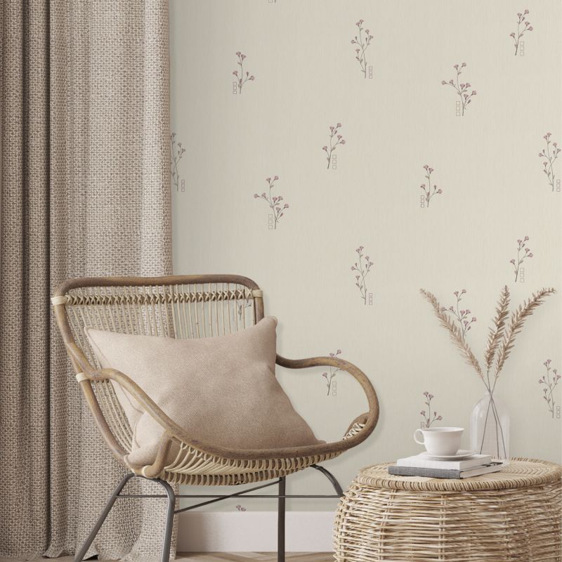 Papier peint expansé sur papier standard floral parmeCHARMED FLOWER - Basiques par Ugepa - L98503