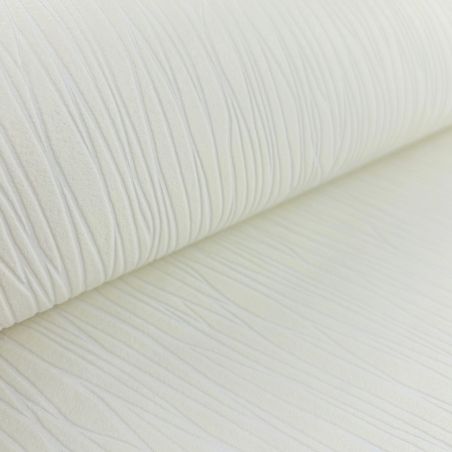 Papier peint expansé sur intissé faux uni blanc casséCURVED LINES - Basiques par Ugepa - F90200