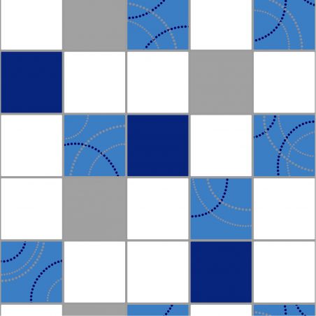 Papier peint expansé sur papier standard géométrique bleu et blanc MODERN TILES - Cuisines et Bains par Ugepa - E39701