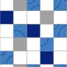Papier peint expansé sur papier standard géométrique bleu et blanc MODERN TILES - Cuisines et Bains par Ugepa - E39701