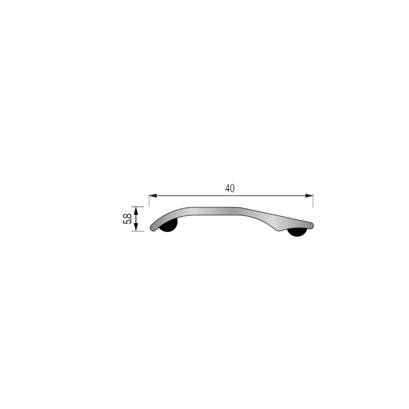 Seuil de porte adhésif plat - 93cm x 40mm - Alu titium PRESTO par Dinac